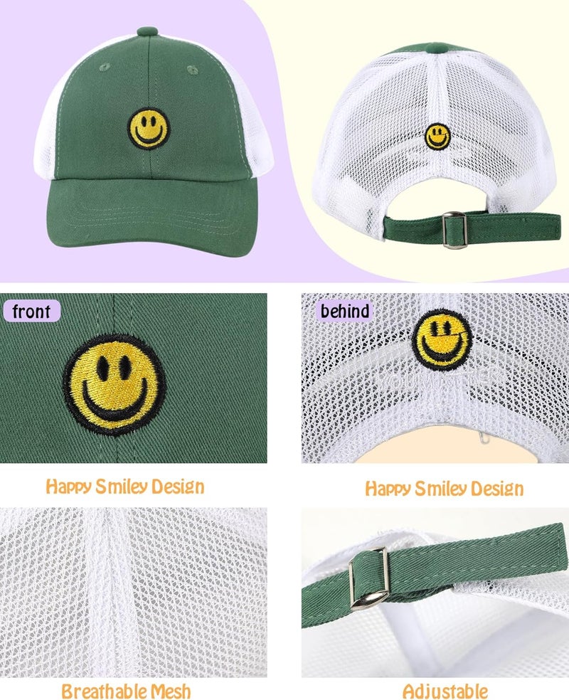 SONMONY Store Smile Face Toddler Baseball Cap Boy Baseball Hats Kids Washed Funny Hats Adjustable Cute Caps for 3-12 Years… - Image 3